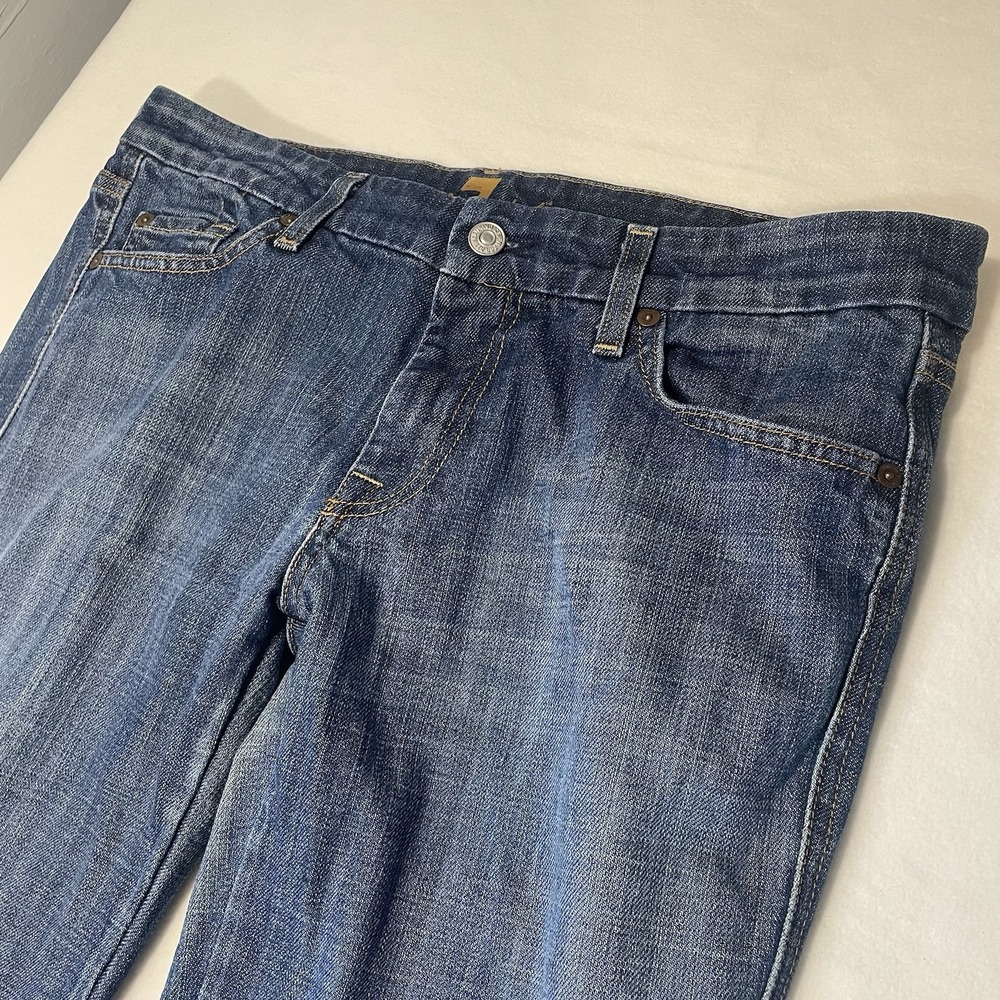 7 JEANS FOR ALL MANKIND DARK BLUE WASH CAPRI PANTS JEANS WOMENS‎ SIZE 32 (34x24)